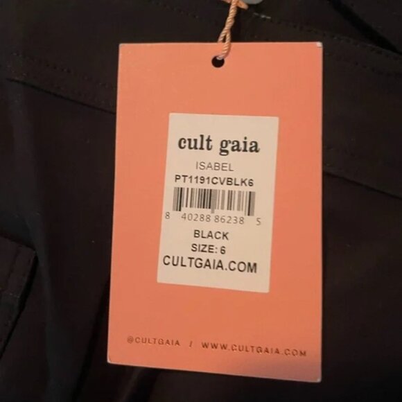 BNWT Cult Gaia Flared Black Boot-Cut Pants w/Slits, Size 6 - Picture 10 of 10